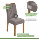 Ver mais imagens de Conjunto Sala de Jantar 4 Lugares Retangular Tampo Vidro/MDF 120cm Mesa Celebrare Cadeiras Apogeu Marrom Amêndoa Clean/Off White/ Capuccino
