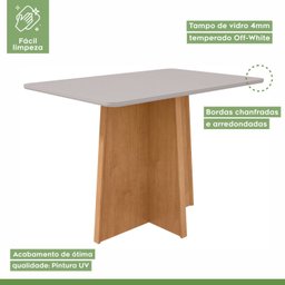 Conjunto Mesa 120cm Celebrare com Vidro e 4 Cadeiras Apogeu - 4
