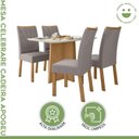 Ver imagem 3 de Conjunto Sala de Jantar 4 Lugares Retangular Tampo VidroMDF Mesa Celebrare com Cadeiras Apogeu