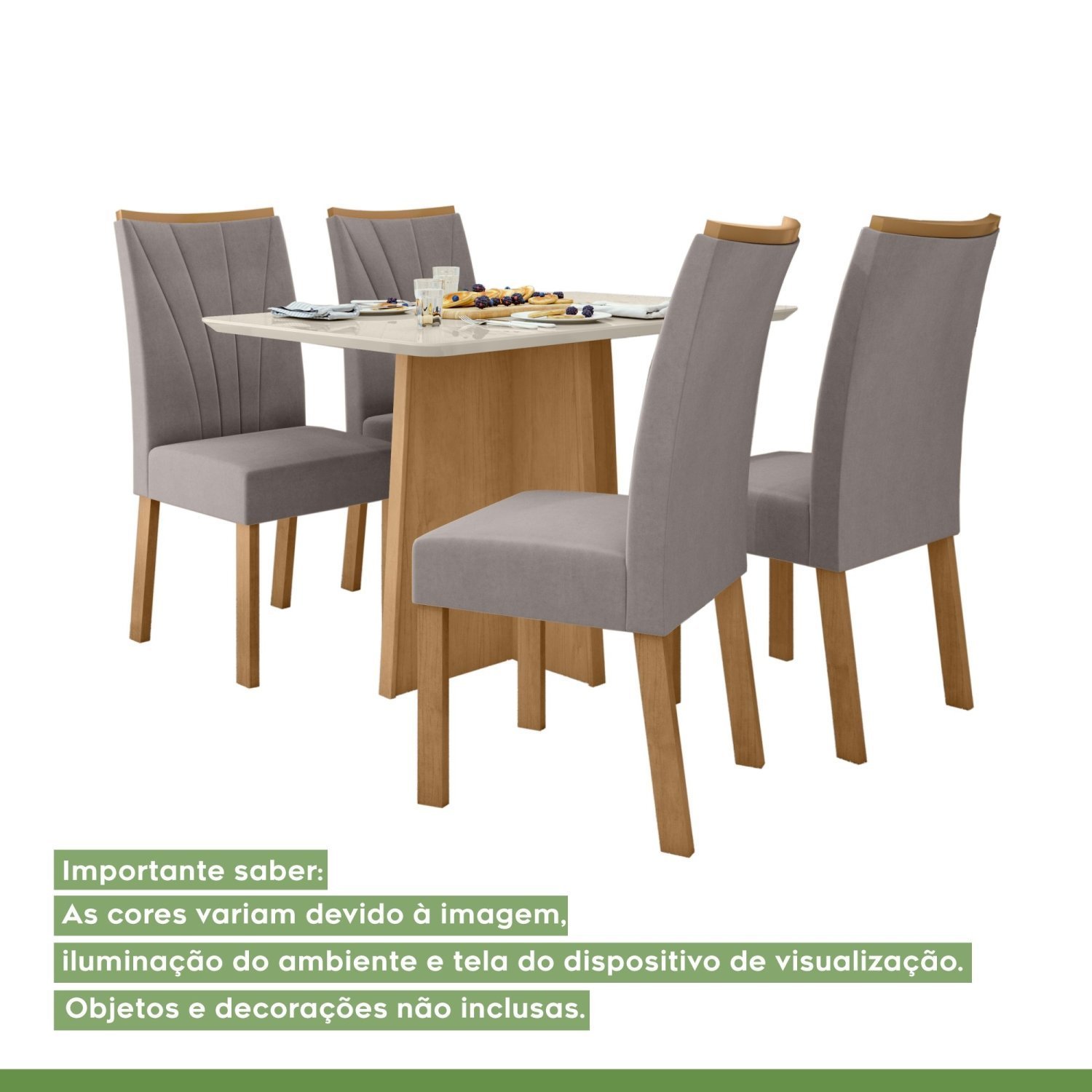 Conjunto Mesa 120cm Celebrare com Vidro e 4 Cadeiras Apogeu - 16