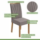 Ver imagem 7 de Conjunto Sala de Jantar 4 Lugares Retangular Tampo Vidro/MDF 120cm Mesa Celebrare Cadeiras Apogeu Marrom Amêndoa Clean/Off White/ Capuccino
