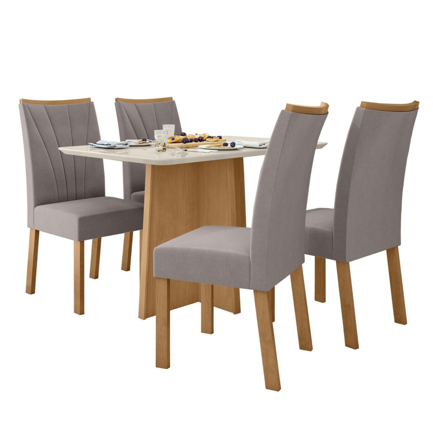 Conjunto Mesa 120cm Celebrare com Vidro e 4 Cadeiras Apogeu - 15