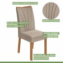 Ver imagem 7 de Conjunto Sala de Jantar 8 Lugares Quadrada Tampo Vidro/MDF Mesa Nevada com Cadeiras Apogeu Bege Amêndoa Clean/Off White/ Bege