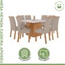 Conjunto Sala de Jantar 8 Lugares Quadrada Tampo Vidro/MDF Mesa Nevada com Cadeiras Apogeu - 2
