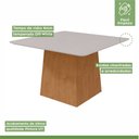 Ver imagem 4 de Conjunto Sala de Jantar 8 Lugares Quadrada Tampo Vidro/MDF Mesa Nevada com Cadeiras Apogeu Bege Amêndoa Clean/Off White/ Bege