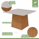 Ver imagem 3 de Conjunto Sala de Jantar 8 Lugares Quadrada Tampo Vidro/MDF Mesa Nevada com Cadeiras Apogeu Bege Amêndoa Clean/Off White/ Bege