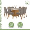 Conjunto Sala de Jantar 8 Lugares Quadrada Tampo Vidro/MDF Mesa Nevada e Cadeiras Vênus - 2