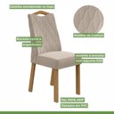 Ver imagem 7 de Conjunto Mesa 130cm Nevada com Vidro Plus com 8 Cadeiras Venus Bege Amêndoa Clean/Off White/Creme