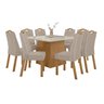 Conjunto Sala de Jantar 8 Lugares Quadrada Tampo Vidro/MDF Mesa Nevada e Cadeiras Vênus - 15