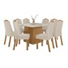 Conjunto Sala de Jantar 8 Lugares Quadrada Tampo Vidro/MDF Mesa Nevada e Cadeiras Vênus - 2