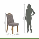 Ver imagem 4 de Conjunto Mesa 130cm Nevada com Vidro Plus com 8 Cadeiras Venus Marrom Amêndoa Clean/Off White/Capuccino