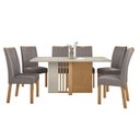 Ver imagem 2 de Conjunto Sala de Jantar 6 Lugares Retangular Tampo Vidro/MDF Mesa Astrid com Cadeiras Apogeu
