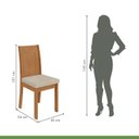 Ver imagem 4 de Conjunto Sala de Jantar 6 Lugares Retangular Tampo Vidro/MDF Mesa Astrid com Cadeiras Athenas Marrom Amêndoa Clean/Off White/ Creme