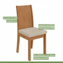 Ver imagem 7 de Conjunto Sala de Jantar 6 Lugares Retangular Tampo Vidro/MDF Mesa Astrid com Cadeiras Athenas Marrom Amêndoa Clean/Off White/ Creme