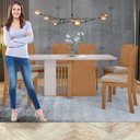 Ver imagem 5 de Conjunto Sala de Jantar 6 Lugares Retangular Tampo Vidro/MDF Mesa Astrid com Cadeiras Athenas