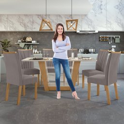 Conjunto Mesa 170cm Apogeu com Vidro e 6 Cadeiras Apogeu - 5