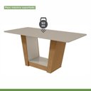 Ver imagem 6 de Conjunto Sala de Jantar 6 Lugares Retangular Tampo Vidro/MDF Mesa e Cadeiras Apogeu Marrom Amêndoa Clean/Off White/ Capuccino