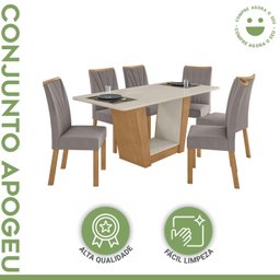 Conjunto Mesa 170cm Apogeu com Vidro e 6 Cadeiras Apogeu - 15