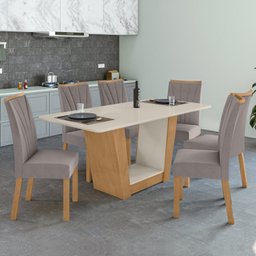 Conjunto Mesa 170cm Apogeu com Vidro e 6 Cadeiras Apogeu - 1