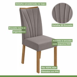 Conjunto Mesa 170cm Apogeu com Vidro e 6 Cadeiras Apogeu - 7