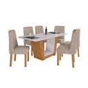 Ver imagem 2 de Conjunto Sala de Jantar 6 Lugares Retangular Tampo Vidro/MDF Mesa Apogeu com Cadeiras Astrid