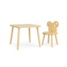 Mesa e 1 Cadeira Infantil Borboleta – Madeira Pinus Natural - 1