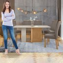 Ver imagem 5 de Conjunto Sala de Jantar 6 Lugares Retangular Tampo Vidro/MDF Mesa Astrid com Cadeiras Apogeu