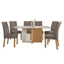 Ver imagem 2 de Conjunto Sala de Jantar 6 Lugares Retangular Tampo Vidro/MDF Mesa Astrid com Cadeiras Apogeu