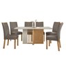 Conjunto Sala de Jantar 6 Lugares Retangular Tampo Vidro/MDF Mesa Astrid com Cadeiras Apogeu - 2