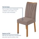Ver imagem 7 de Conjunto Sala de Jantar 6 Lugares Retangular Tampo Vidro/MDF 170cm Mesa Astrid com Cadeiras Apogeu Bege Amêndoa Clean/Off White/Marrom Claro