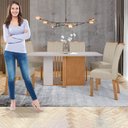 Ver imagem 5 de Conjunto Sala de Jantar 6 Lugares Retangular Tampo Vidro/MDF Mesa Astrid com Cadeiras Apogeu