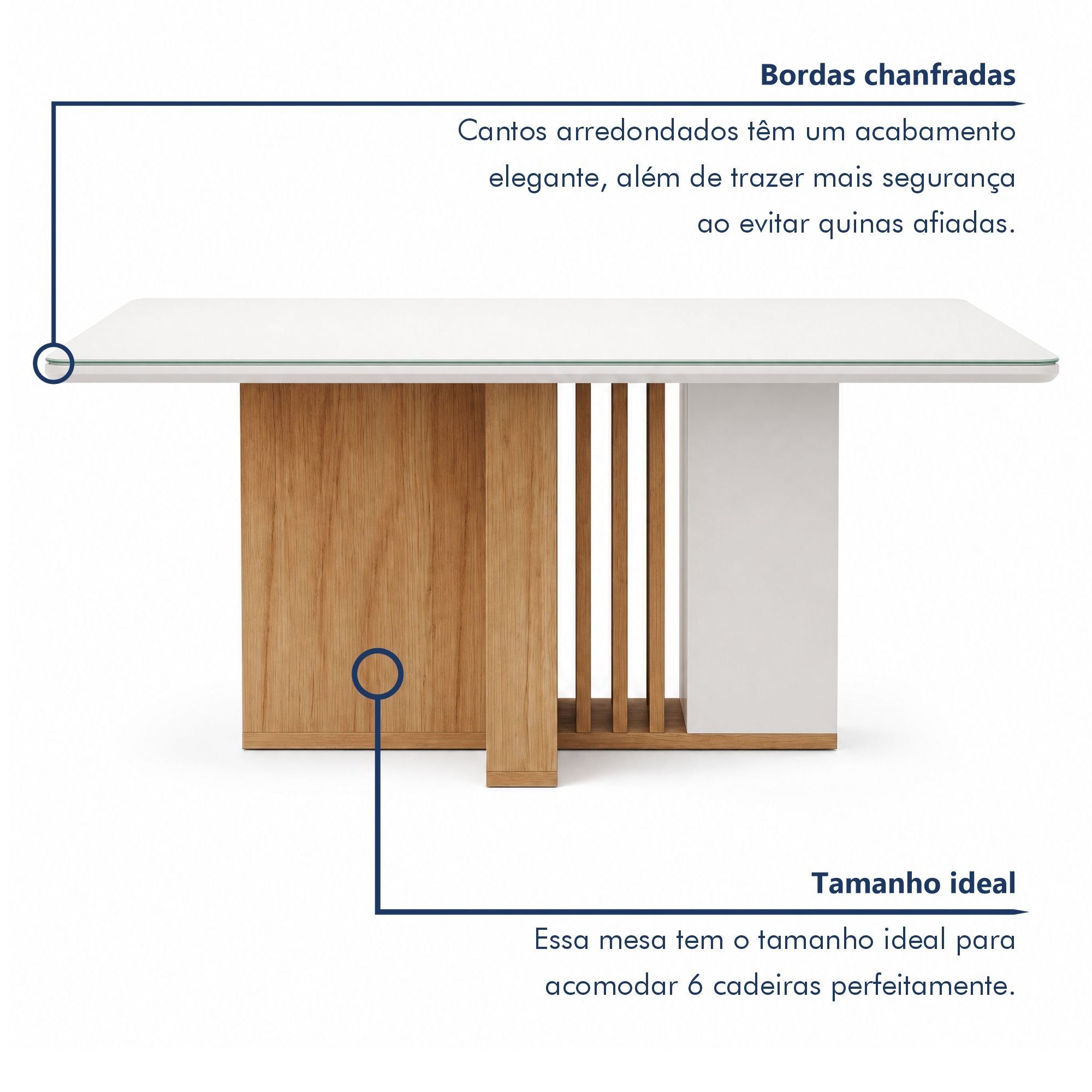 Conjunto Sala de Jantar Mesa 6 Cadeiras Veludo Tampo Vidro 170cm