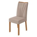 Ver imagem 5 de Conjunto Sala de Jantar 6 Lugares Retangular Tampo Vidro/MDF Mesa Astrid com Cadeiras Apogeu Bege Amêndoa Clean/Off White/ Creme