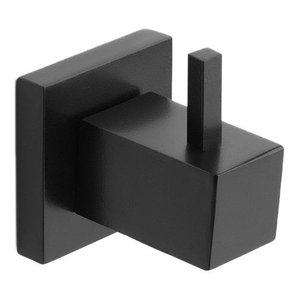 Porta Toalha Cabide Luxo Para Banheiro Quadrado B6953 Preto Luuk Young