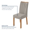 Ver imagem 7 de Conjunto Sala de Jantar 6 Lugares Retangular Tampo Vidro/MDF 170cm Mesa Astrid com Cadeiras Apogeu Marrom Amêndoa Clean/Off White/Capuccino
