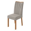 Ver imagem 5 de Conjunto Sala de Jantar 6 Lugares Retangular Tampo Vidro/MDF 170cm Mesa Astrid com Cadeiras Apogeu Marrom Amêndoa Clean/Off White/Capuccino