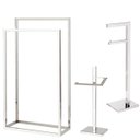 Ver imagem 1 de Kit de Acessorios para Banheiro com 3 Peças em Aço Inox Polido Linha Larissa com Toalheiro de Piso