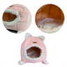 Cama Toca Cabana Pet Almofadada Forma de Cabeça 32x28cm Rosa - 3
