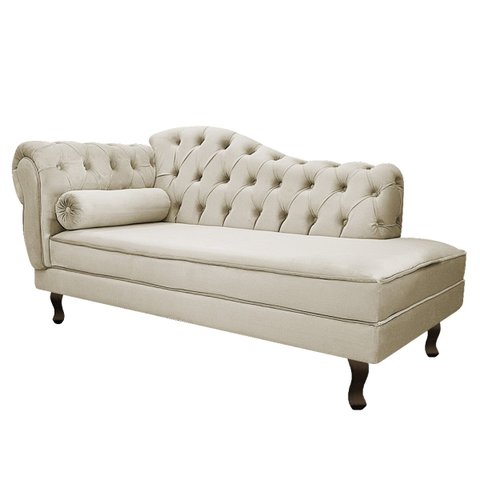 Diva Recamier Diana 185cm Lado Direito Linho Bege - ADJ Decor