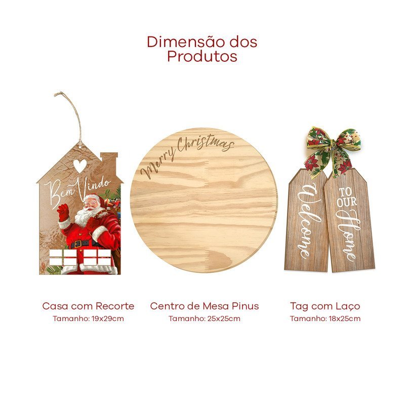 Enfeite de Natal Mini Árvore Com Frases Decoração de Mesa