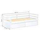 Ver imagem 3 de Cama Infantil Eco com 02 Gavetas Madeira Maciça Branco Mobilistore