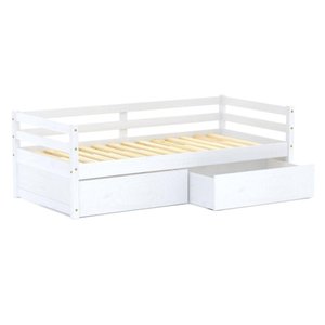 Cama Infantil Eco com 02 Gavetas Madeira Maciça Branco Mobilistore