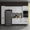 Ver imagem 1 de Cozinha Completa Modulada 100% Mdf Branco 6 Peças Cz3300