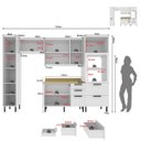Ver imagem 5 de Cozinha Completa Modulada 100% Mdf Branco 6 Peças Cz3300