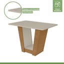 Ver imagem 5 de Conjunto Sala de Jantar 4 Lugares Retangular Tampo Vidro/MDF Mesa e Cadeiras Apogeu Marrom Amêndoa Clean/Off White/ Capuccino