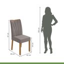 Ver imagem 4 de Conjunto Sala de Jantar 6 Lugares Retangular Tampo Vidro/MDF 160cm Mesa e Cadeiras Apogeu Marrom Amêndoa Clean/Off White/ Capuccino