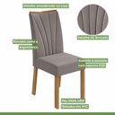 Ver imagem 7 de Conjunto Sala de Jantar 6 Lugares Retangular Tampo Vidro/MDF 160cm Mesa e Cadeiras Apogeu Marrom Amêndoa Clean/Off White/ Capuccino
