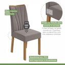 Ver mais imagens de Conjunto Sala de Jantar 6 Lugares Retangular Tampo Vidro/MDF 160cm Mesa e Cadeiras Apogeu Marrom Amêndoa Clean/Off White/ Capuccino
