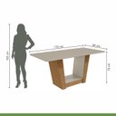 Ver imagem 4 de Conjunto Sala de Jantar 6 Lugares Retangular Tampo MDF Mesa e Cadeiras Apogeu Marrom Amêndoa Clean/Off White/ Capuccino