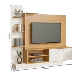 Estante para TV Até 50 Polegadas Cairo 2 Portas Carvalho Dakar/Branco 633 - Soluzione - 3 Estante para TV Até 50 Polegadas Cairo 2 Portas Carvalho Dakar/Branco 633 - Soluzione - 3